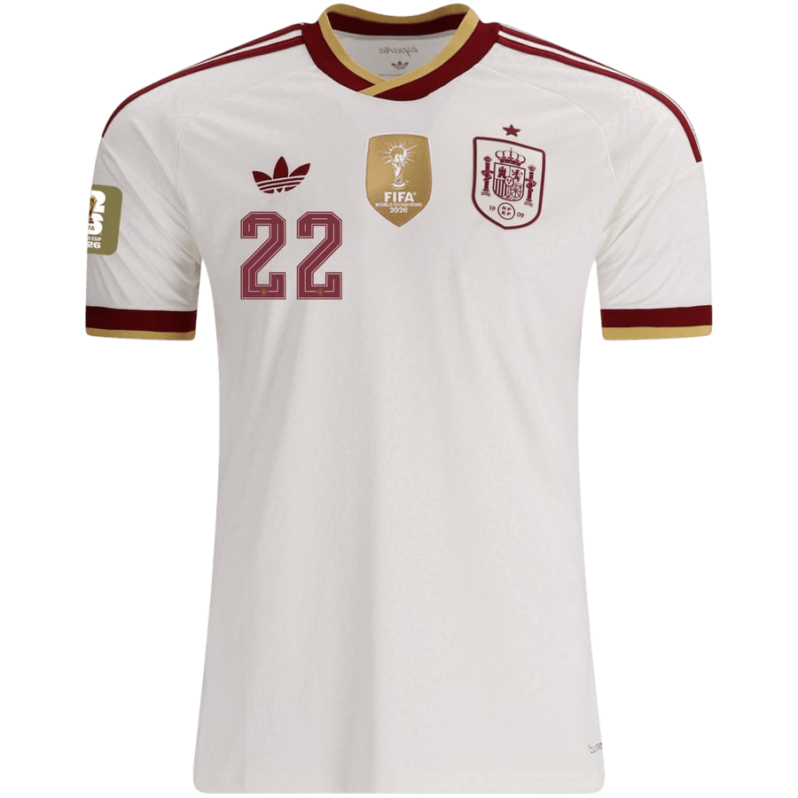 CUBARSÍ #22 Hispaania Võõrsilvorm Särk Champion Edition 2026 - 2 Stars 2026 Autentne