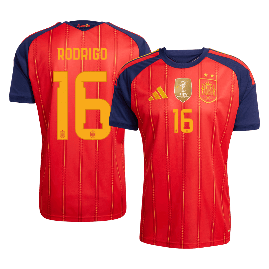 RODRIGO #16 Hispaania Koduvorm Särk Champion Edition 2026 - 2 Stars 2026 Autentne